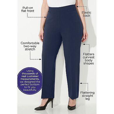 Catherines Women's Plus Size Refined Pull-On Curvy Pant