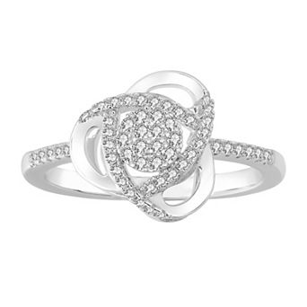 Sterling Silver 1/4 Carat T.W. Diamond Knot Ring