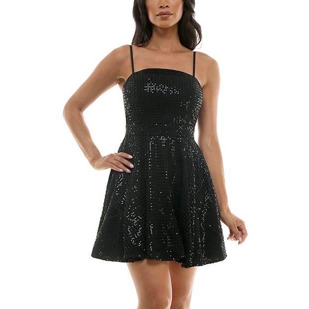 slim fit dress slacks Night Rider Fit and Flare Mini Dress Black