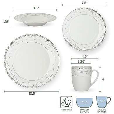 Fitz & Floyd Platinum Vine 32-Piece Dinnerware Set