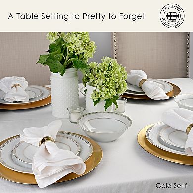 Fitz & Floyd Gold Serif 32-Piece Dinnerware Set