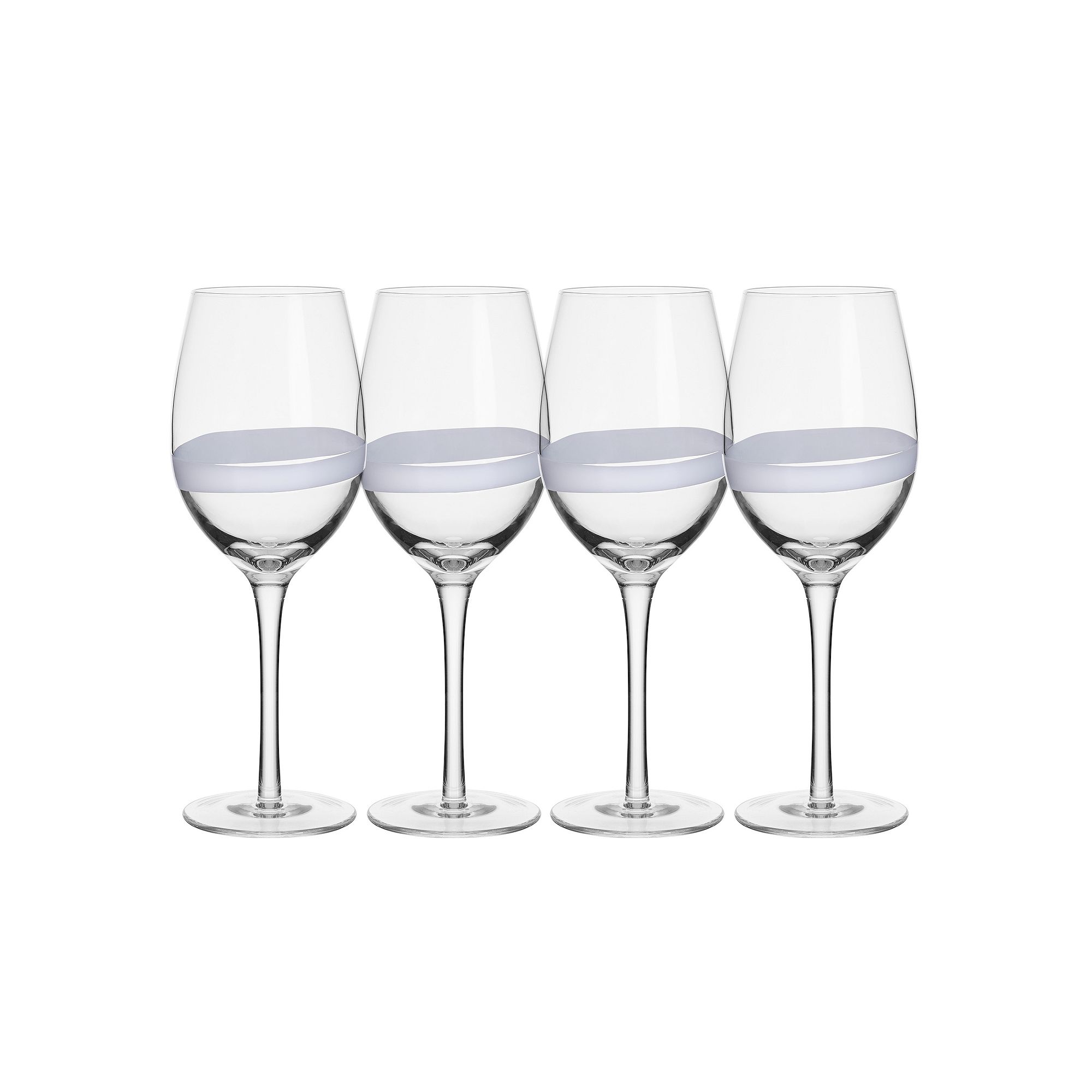 Fitz & Floyd Organic Band Set of 4 White Wine Glass Set