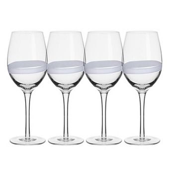 Fitz & Floyd Organic Band Set of 4 White Wine Glass Set