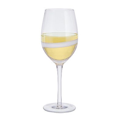 Fitz & Floyd Organic Band Set of 4 White Wine Glass Set
