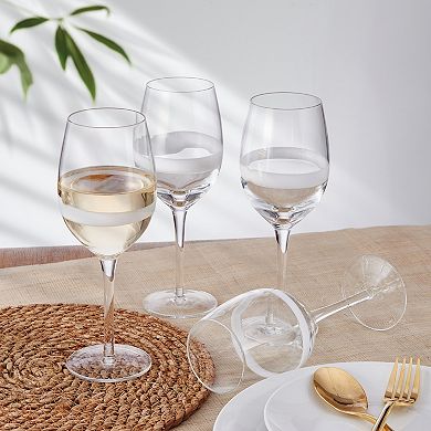 Fitz & Floyd Organic Band Set of 4 White Wine Glass Set