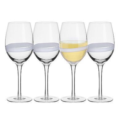 Fitz & Floyd Organic Band Set of 4 White Wine Glass Set