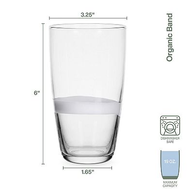 Fitz & Floyd Organic Band 19 oz. Highball Glasses, Set of 4