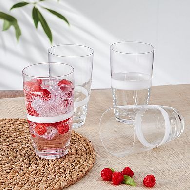 Fitz & Floyd Organic Band 19 oz. Highball Glasses, Set of 4
