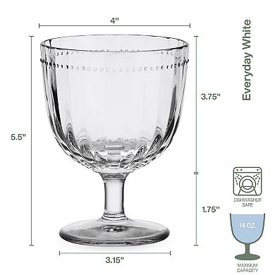Fitz & Floyd Beaded 14 oz. Wine Goblets, Set of 4