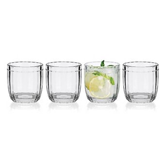 Fitz & Floyd Beaded 10 oz. Double Old Fashioned Glasses, Set of 4