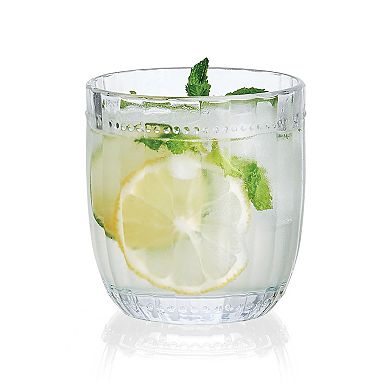 Fitz & Floyd Beaded 10 oz. Double Old Fashioned Glasses, Set of 4