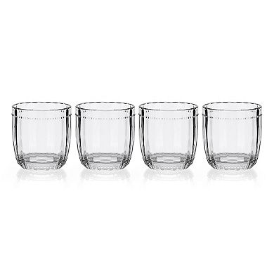 Fitz & Floyd Beaded 10 oz. Double Old Fashioned Glasses, Set of 4