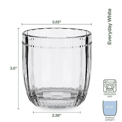 Fitz & Floyd Beaded 10 oz. Double Old Fashioned Glasses, Set of 4