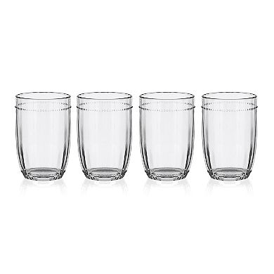 Fitz & Floyd Beaded 12 oz. Highball Glasses, Set of 4