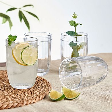 Fitz & Floyd Beaded 12 oz. Highball Glasses, Set of 4