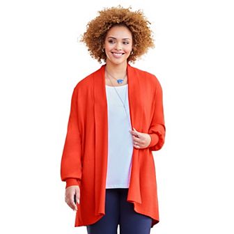 Catherines Women's Plus Size Liz&Me Draped Cardigan