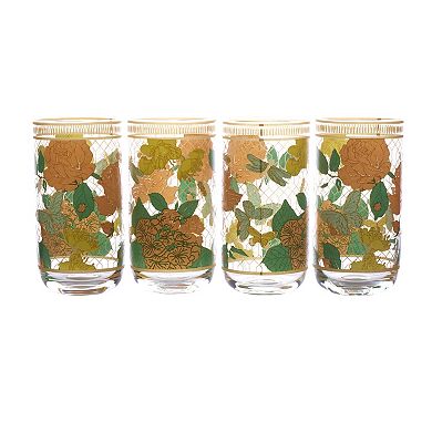 Fitz & Floyd Vintage Vibe 19 oz. Highball Glasses, Set of 4