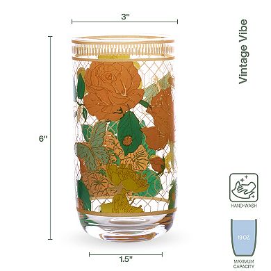 Fitz & Floyd Vintage Vibe 19 oz. Highball Glasses, Set of 4