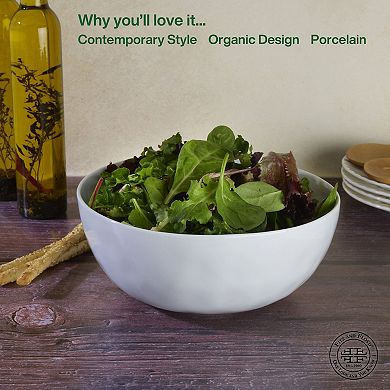 Fitz & Floyd Everyday White 9 in. Organic Serve Bowl