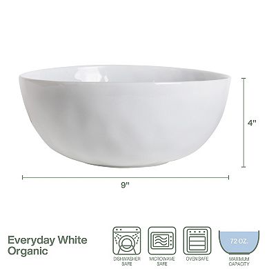 Fitz & Floyd Everyday White 9 in. Organic Serve Bowl