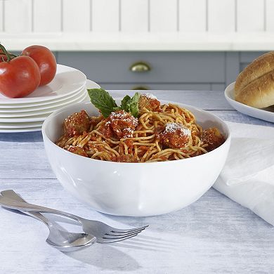 Fitz & Floyd Everyday White 9 in. Organic Serve Bowl