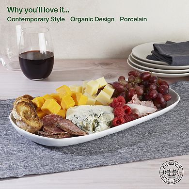 Fitz & Floyd Everyday White 15 in. Organic Serve Platter