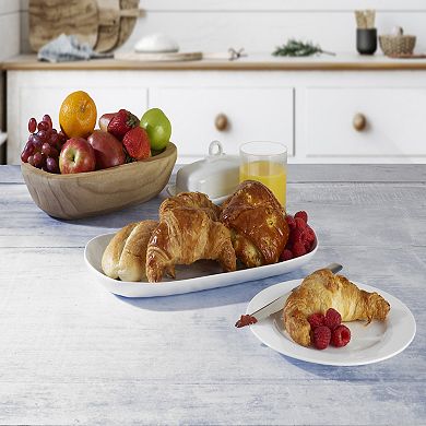 Fitz & Floyd Everyday White 15 in. Organic Serve Platter