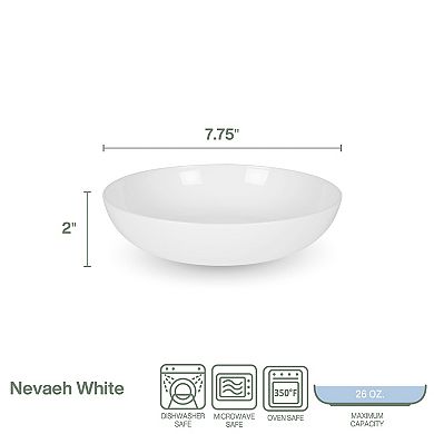 Fitz & Floyd Nevaeh White Pasta Dinner Bowls, Set of 4