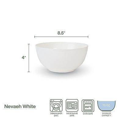 Fitz & Floyd Nevaeh White 72 oz. Medium Deep Serving Bowl