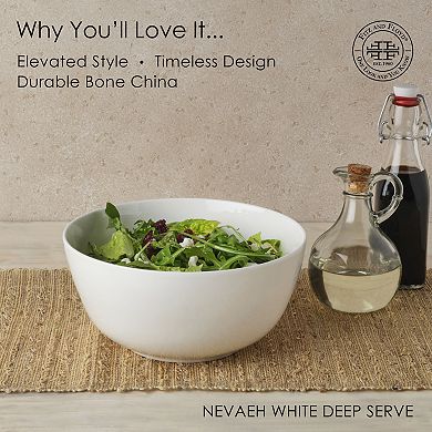 Fitz & Floyd Nevaeh White 72 oz. Medium Deep Serving Bowl