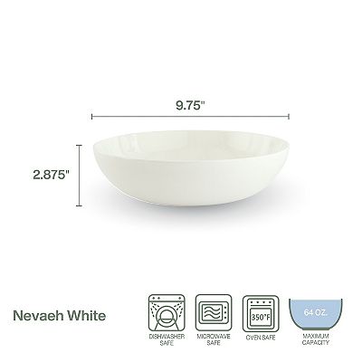 Fitz & Floyd Nevaeh White 9.75 in. Vegetable Bowl