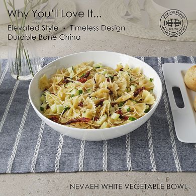 Fitz & Floyd Nevaeh White 9.75 in. Vegetable Bowl