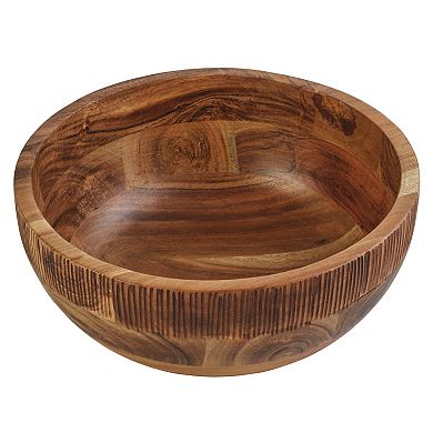 Fitz & Floyd Caleb Natural Acacia Wood Large Serve Bowl