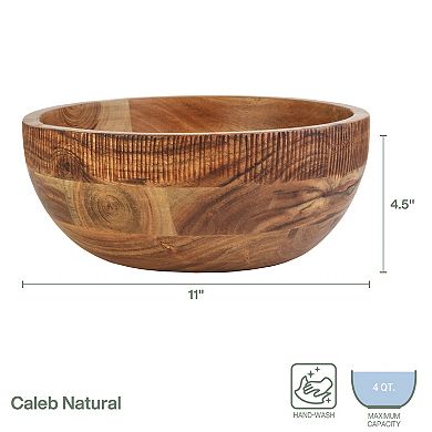 Fitz & Floyd Caleb Natural Acacia Wood Large Serve Bowl