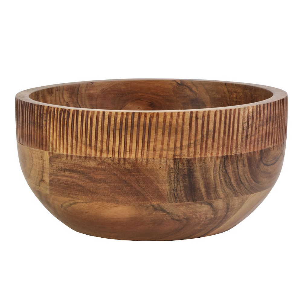 Fitz & Floyd Caleb Natural Acacia Wood Medium Serve Bowl