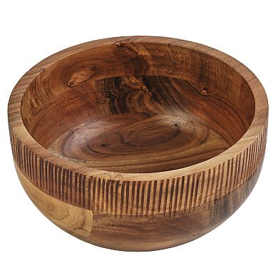 Fitz & Floyd Caleb Natural Acacia Wood Medium Serve Bowl