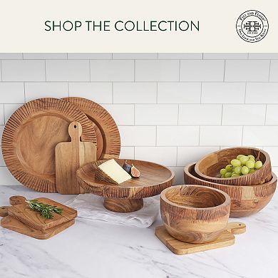 Fitz & Floyd Caleb Natural Acacia Wood Medium Serve Bowl