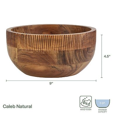 Fitz & Floyd Caleb Natural Acacia Wood Medium Serve Bowl