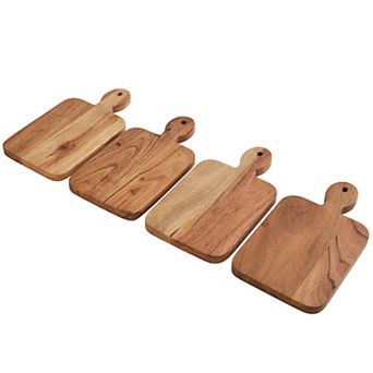 Fitz & Floyd Caleb Natural Acacia Wood Mini Serve Boards, Set of 4