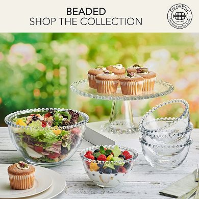 Fitz & Floyd Everyday White Beaded 8.25 in. Large Glass Bowl