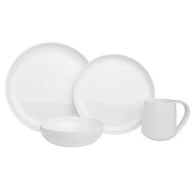 Fitz & Floyd 16-Piece Nevaeh White Coupe Dinnerware Set
