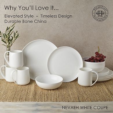Fitz & Floyd 16-Piece Nevaeh White Coupe Dinnerware Set