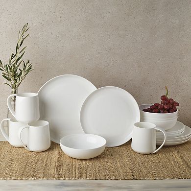 Fitz & Floyd 16-Piece Nevaeh White Coupe Dinnerware Set
