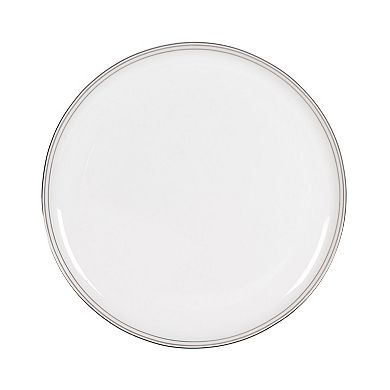 Fitz & Floyd 16-Piece Nevaeh White Coupe Platinum Bands Dinnerware Set