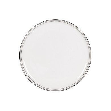 Fitz & Floyd 16-Piece Nevaeh White Coupe Platinum Bands Dinnerware Set