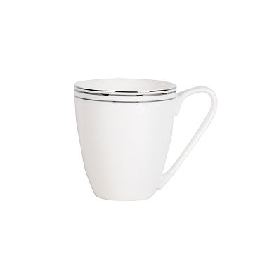Fitz & Floyd 16-Piece Nevaeh White Coupe Platinum Bands Dinnerware Set
