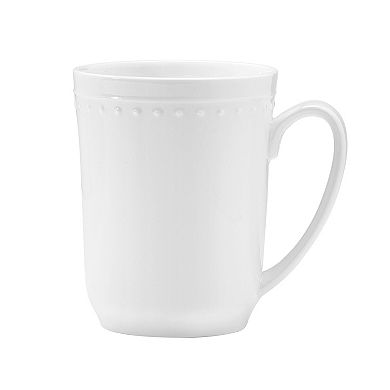 Fitz & Floyd 4-Piece Nevaeh White Classic Bead Mug Set