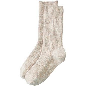 Women's Lands' End Marl Crew Camp Socks