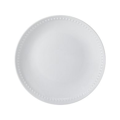 Fitz & Floyd 4-Piece Everyday White Beaded Coupe Salad Plate Set