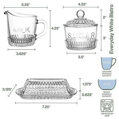 Fitz & Floyd 3-Piece Everyday Glass Bistro Set